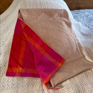 Peter Millar 100% cashmere tan / plaid scarf